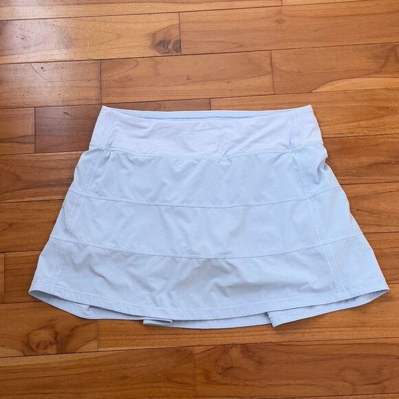 Women Lululemon Pace Rival Mid-Rise Skirt *Long Yoga Tennis in Pastel Blue 6 - Picture 3 of 6